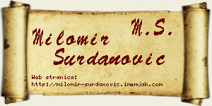 Milomir Surdanović vizit kartica